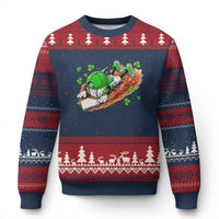 Funny Baseball St Patricks Day Home Plate Drip Ugly Christmas Sweater
