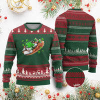 Funny Baseball St Patricks Day Home Plate Drip Ugly Christmas Sweater