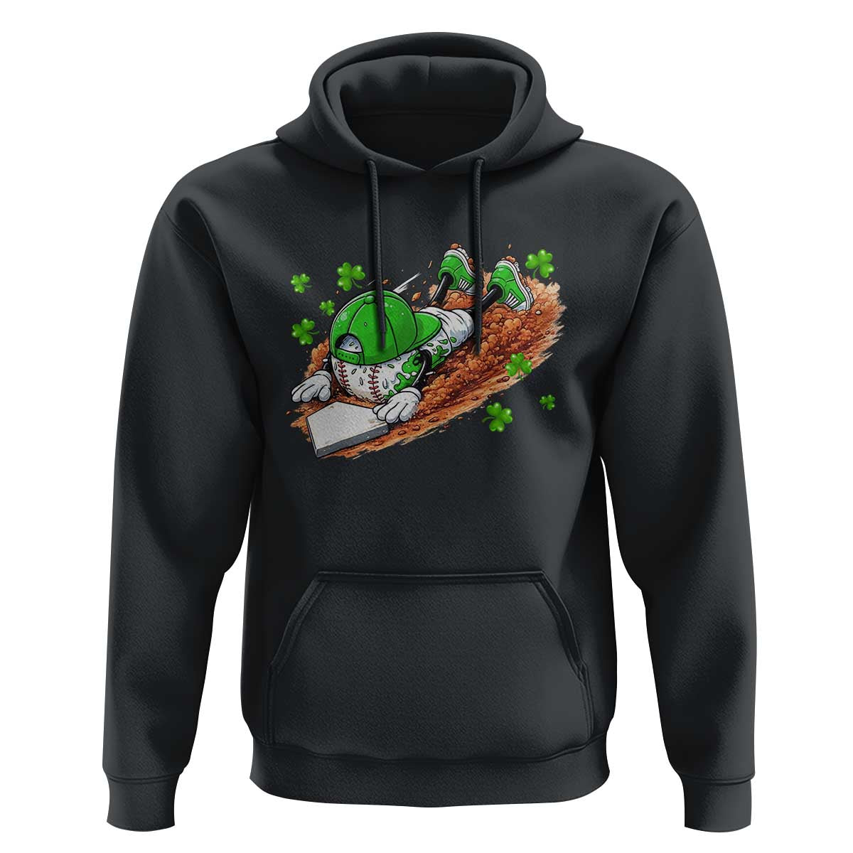 Funny Baseball St Patricks Day Home Plate Drip Hoodie