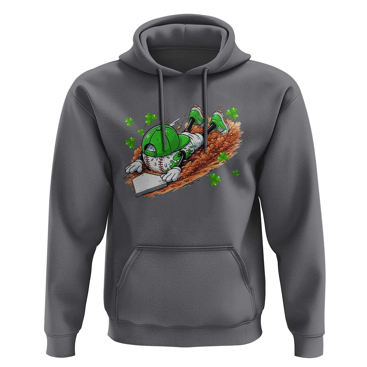 Funny Baseball St Patricks Day Home Plate Drip Hoodie