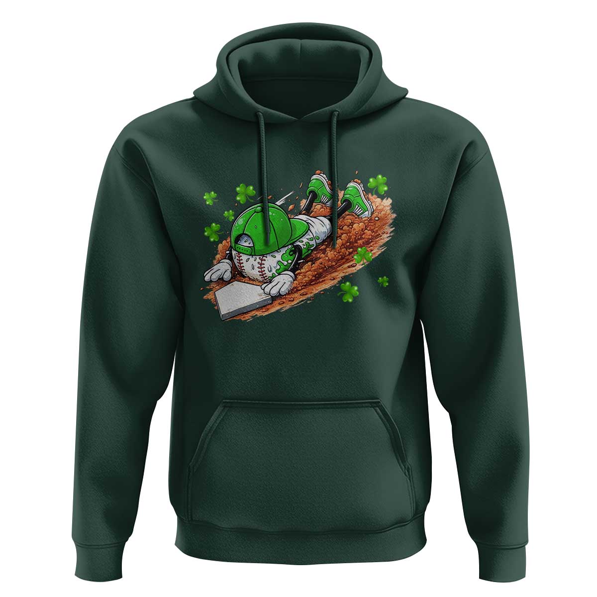 Funny Baseball St Patricks Day Home Plate Drip Hoodie