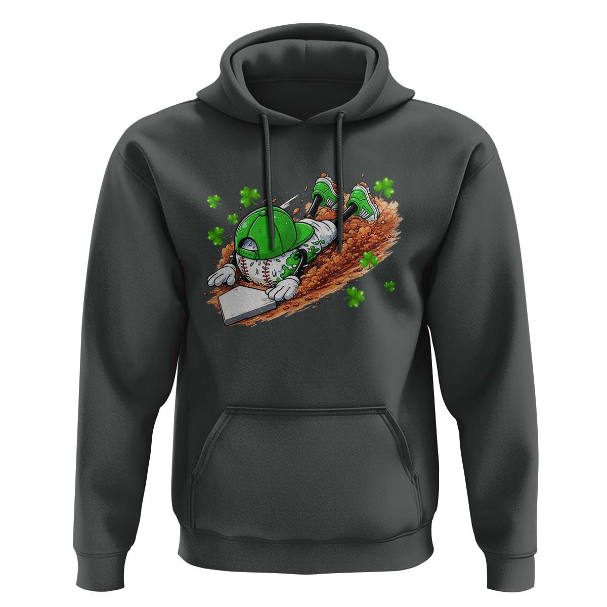 Funny Baseball St Patricks Day Home Plate Drip Hoodie