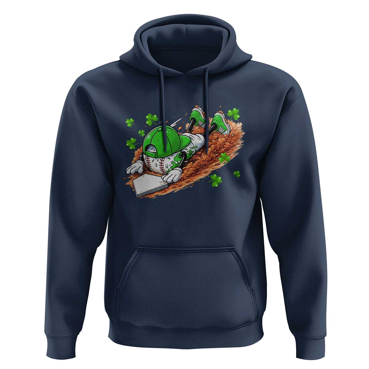 Funny Baseball St Patricks Day Home Plate Drip Hoodie