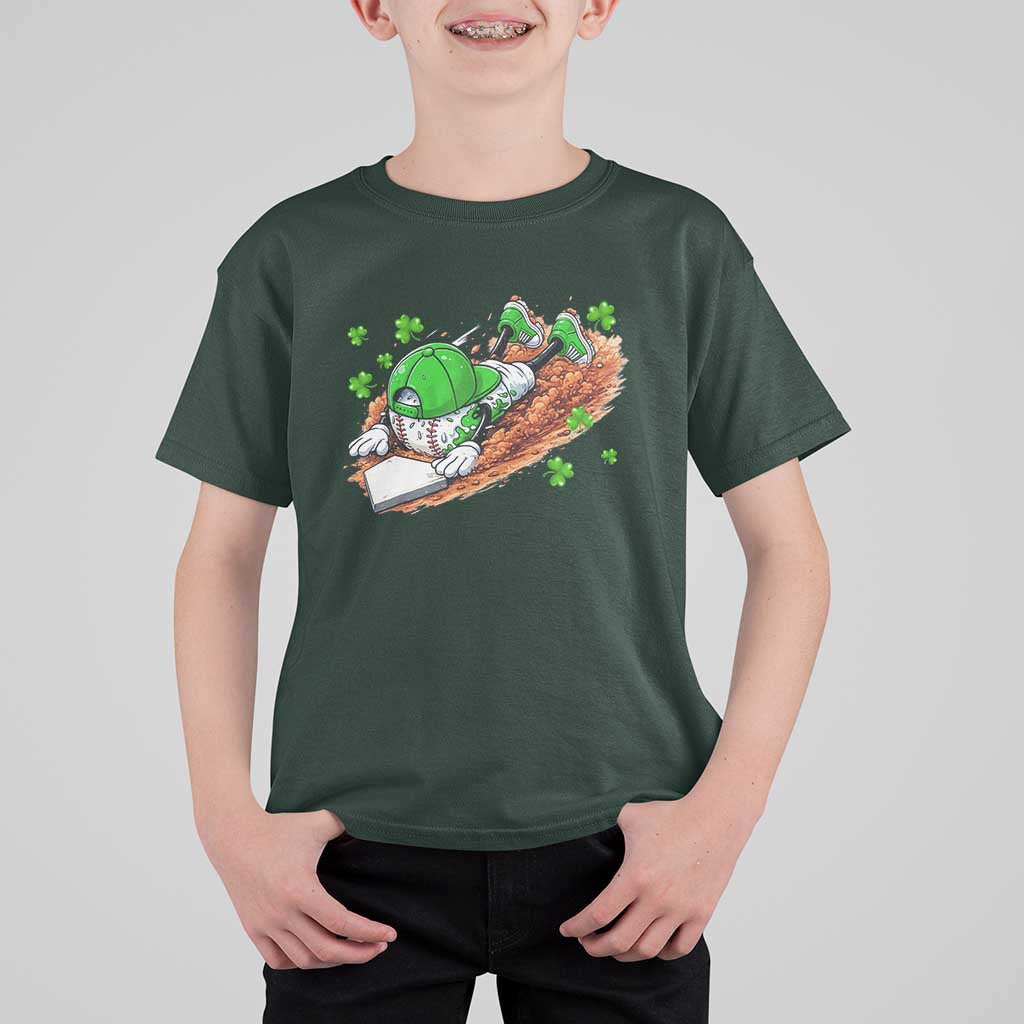 Funny Baseball St Patricks Day Home Plate Drip T Shirt For Kid