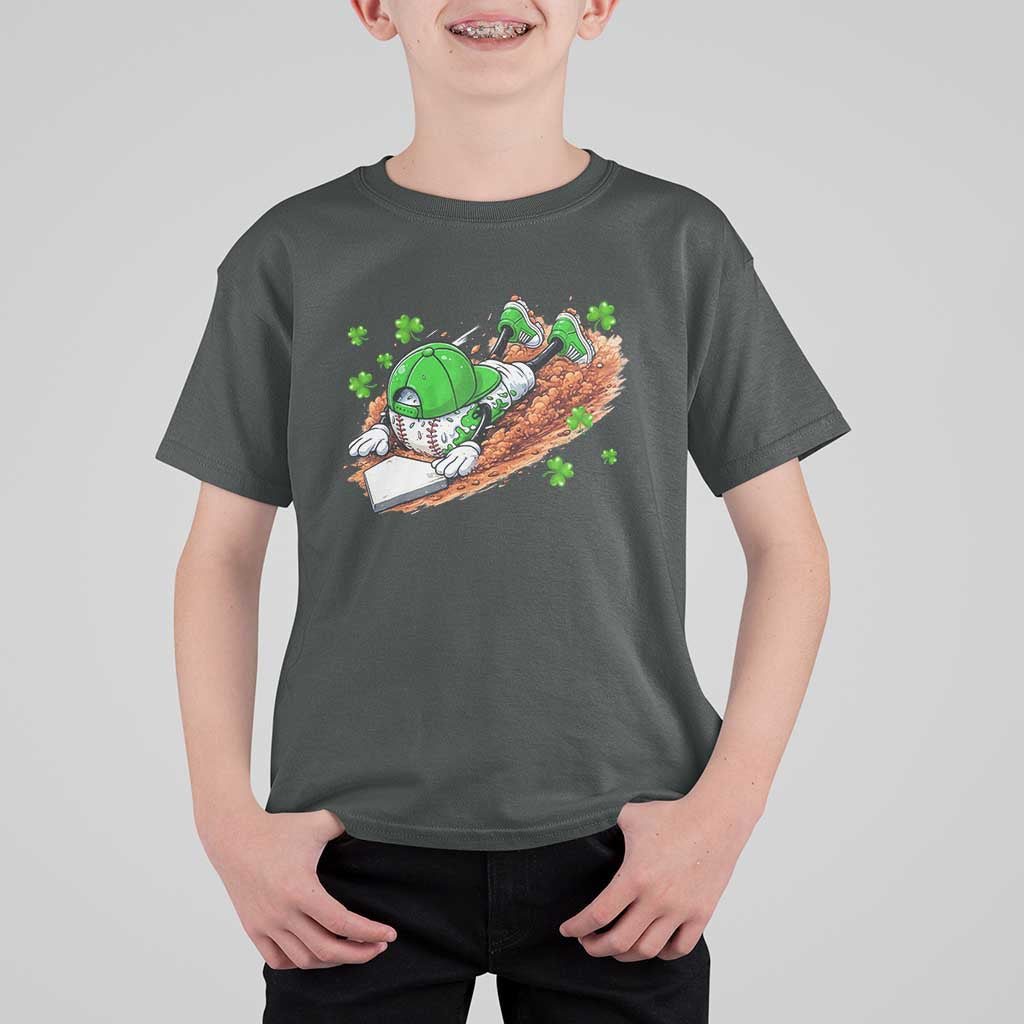 Funny Baseball St Patricks Day Home Plate Drip T Shirt For Kid