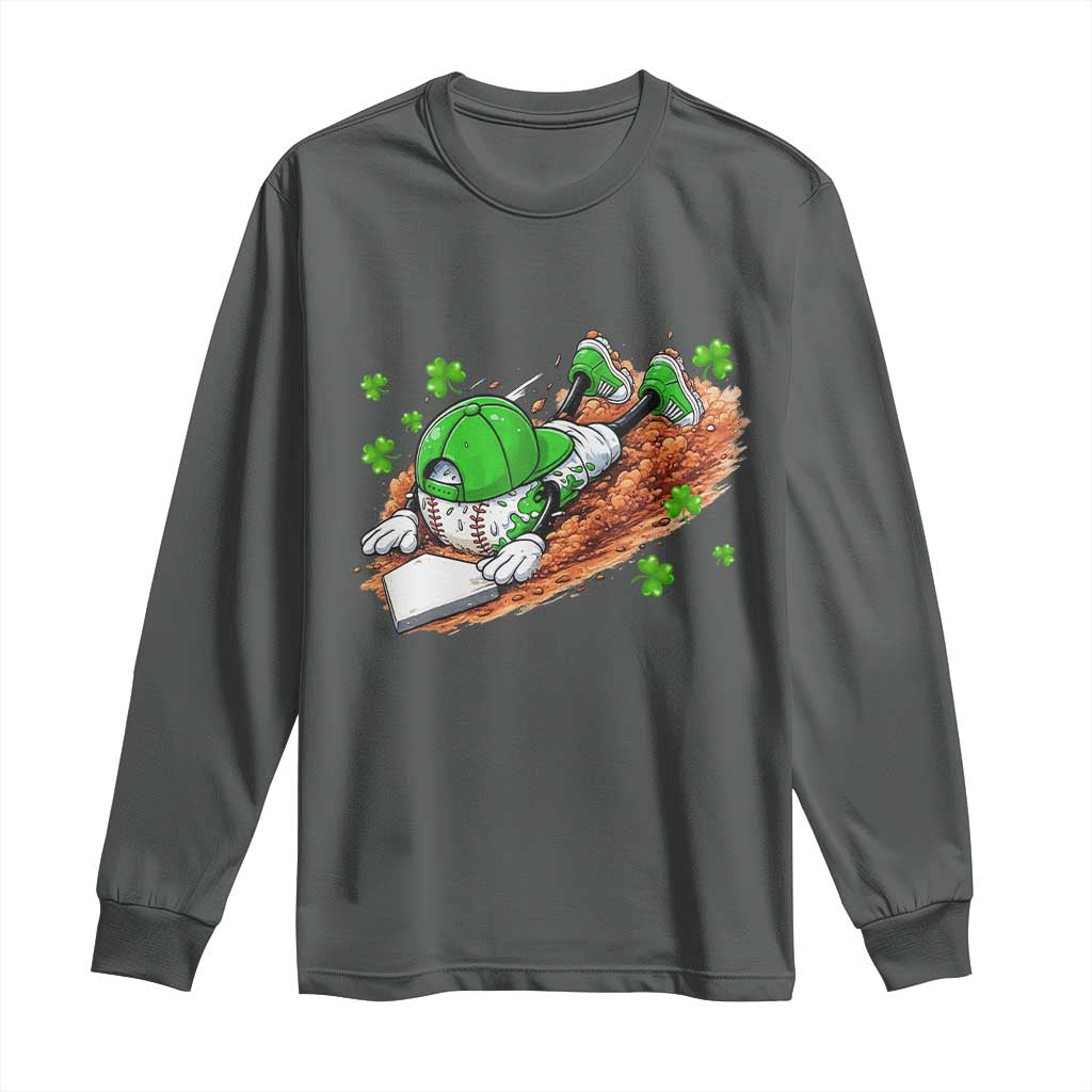 Funny Baseball St Patricks Day Home Plate Drip Long Sleeve Shirt