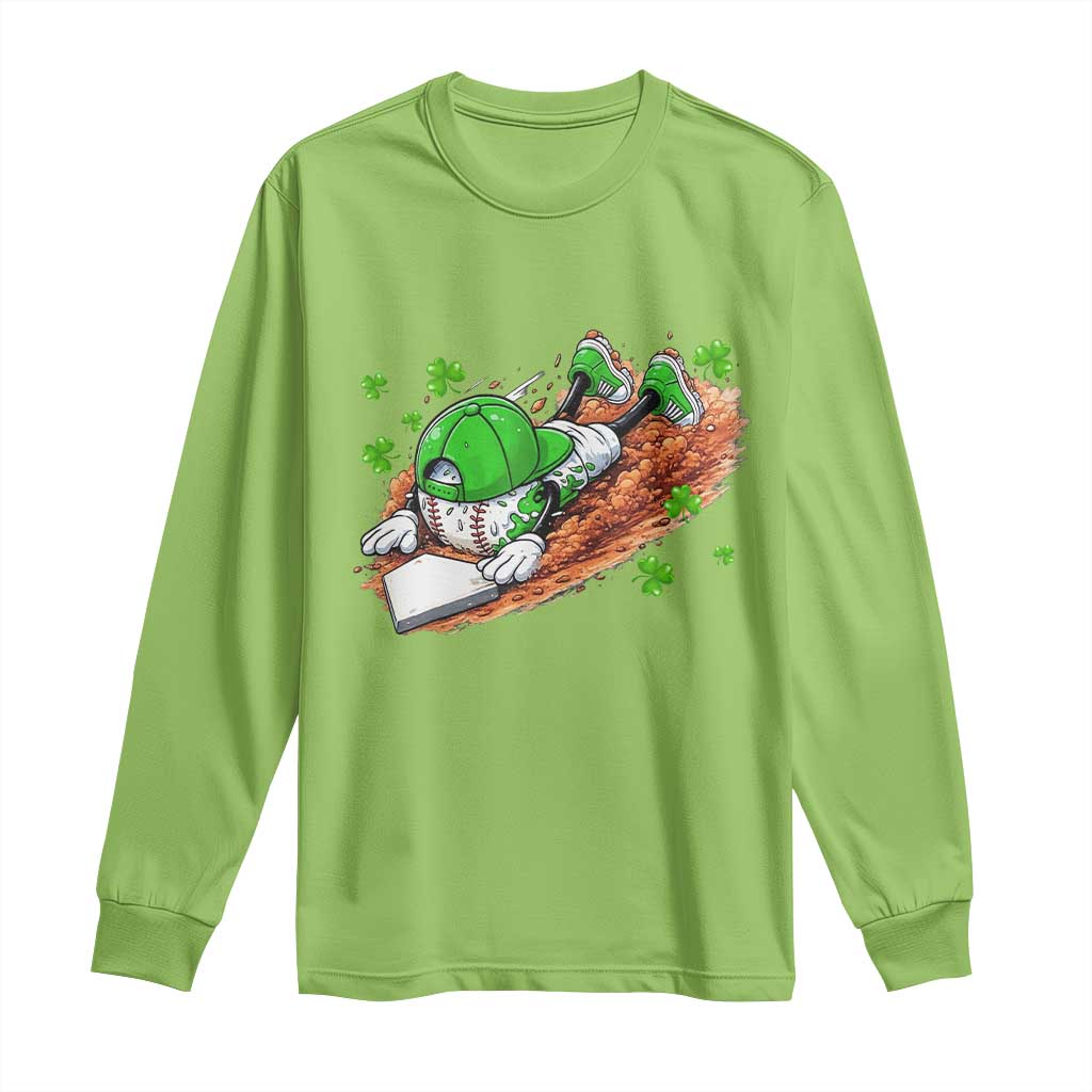 Funny Baseball St Patricks Day Home Plate Drip Long Sleeve Shirt