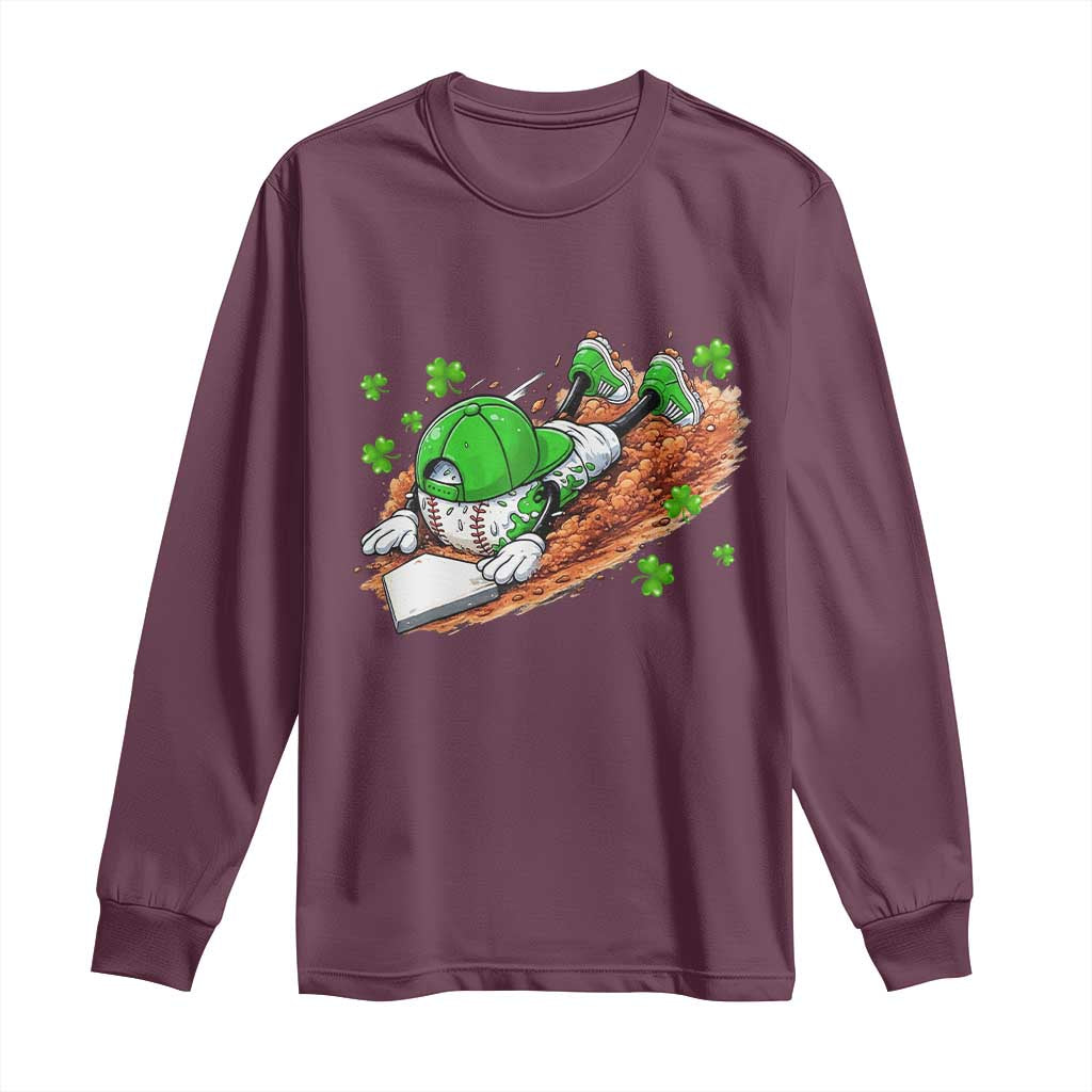 Funny Baseball St Patricks Day Home Plate Drip Long Sleeve Shirt