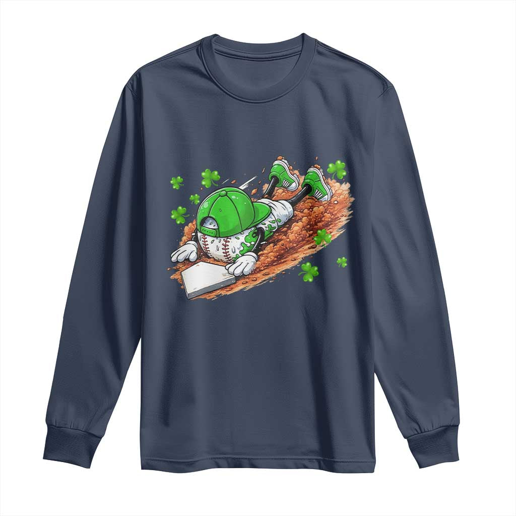 Funny Baseball St Patricks Day Home Plate Drip Long Sleeve Shirt