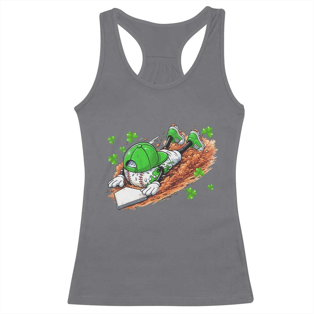 Funny Baseball St Patricks Day Home Plate Drip Racerback Tank Top