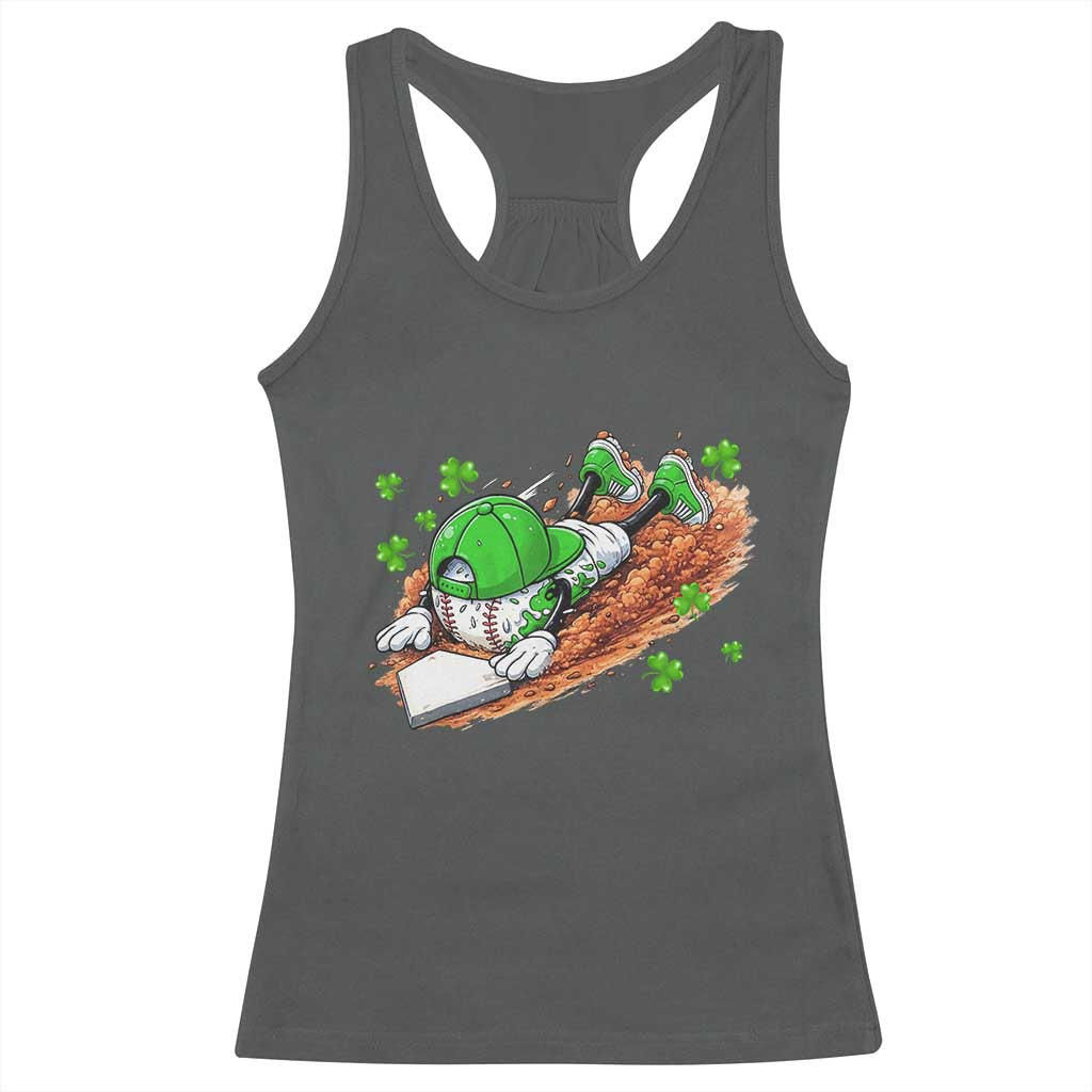 Funny Baseball St Patricks Day Home Plate Drip Racerback Tank Top