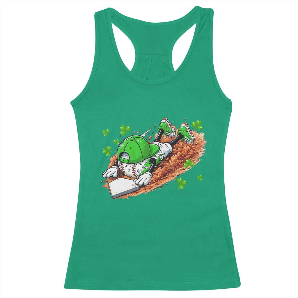 Funny Baseball St Patricks Day Home Plate Drip Racerback Tank Top
