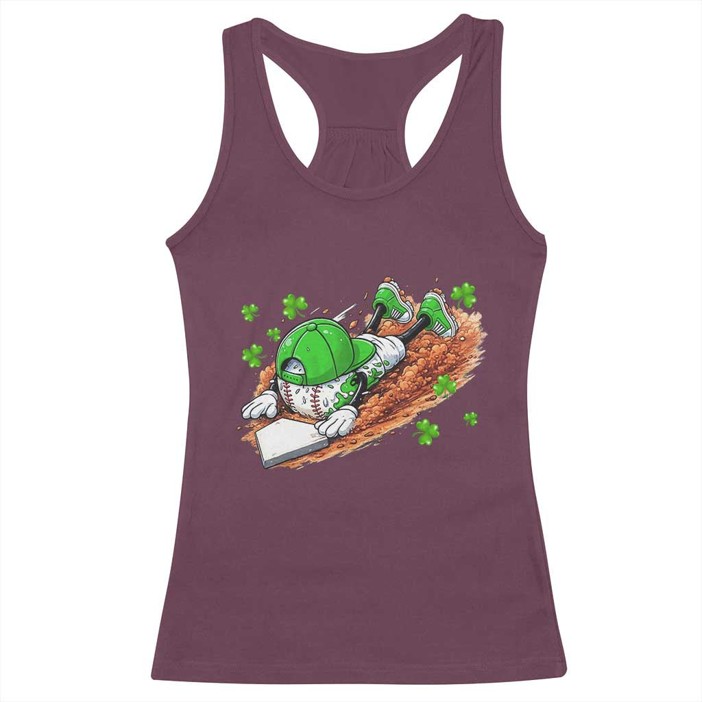 Funny Baseball St Patricks Day Home Plate Drip Racerback Tank Top