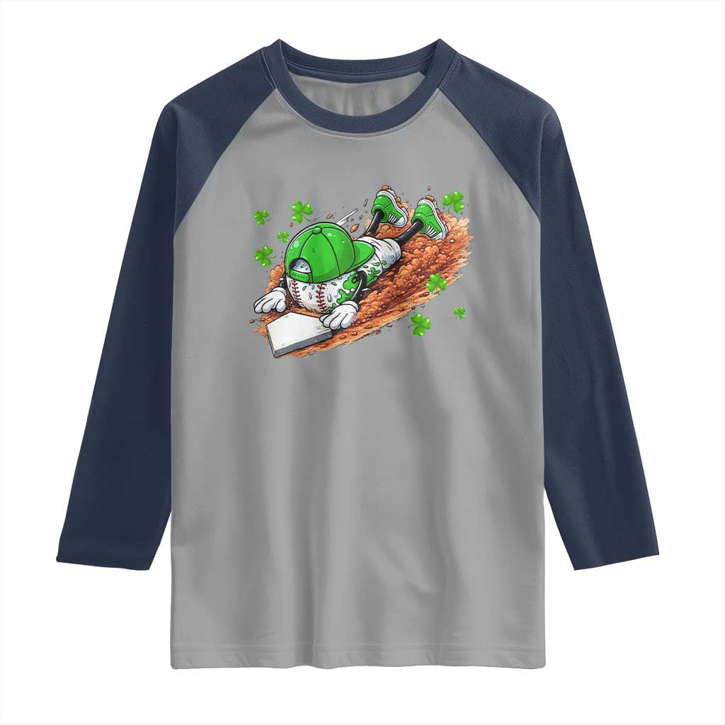 Funny Baseball St Patricks Day Home Plate Drip Raglan Shirt