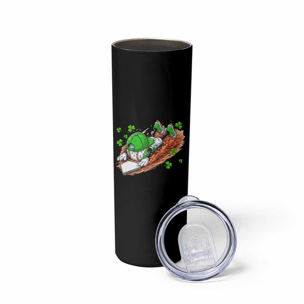 Funny Baseball St Patricks Day Home Plate Drip Skinny Tumbler