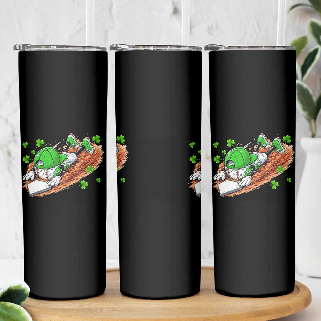 Funny Baseball St Patricks Day Home Plate Drip Skinny Tumbler