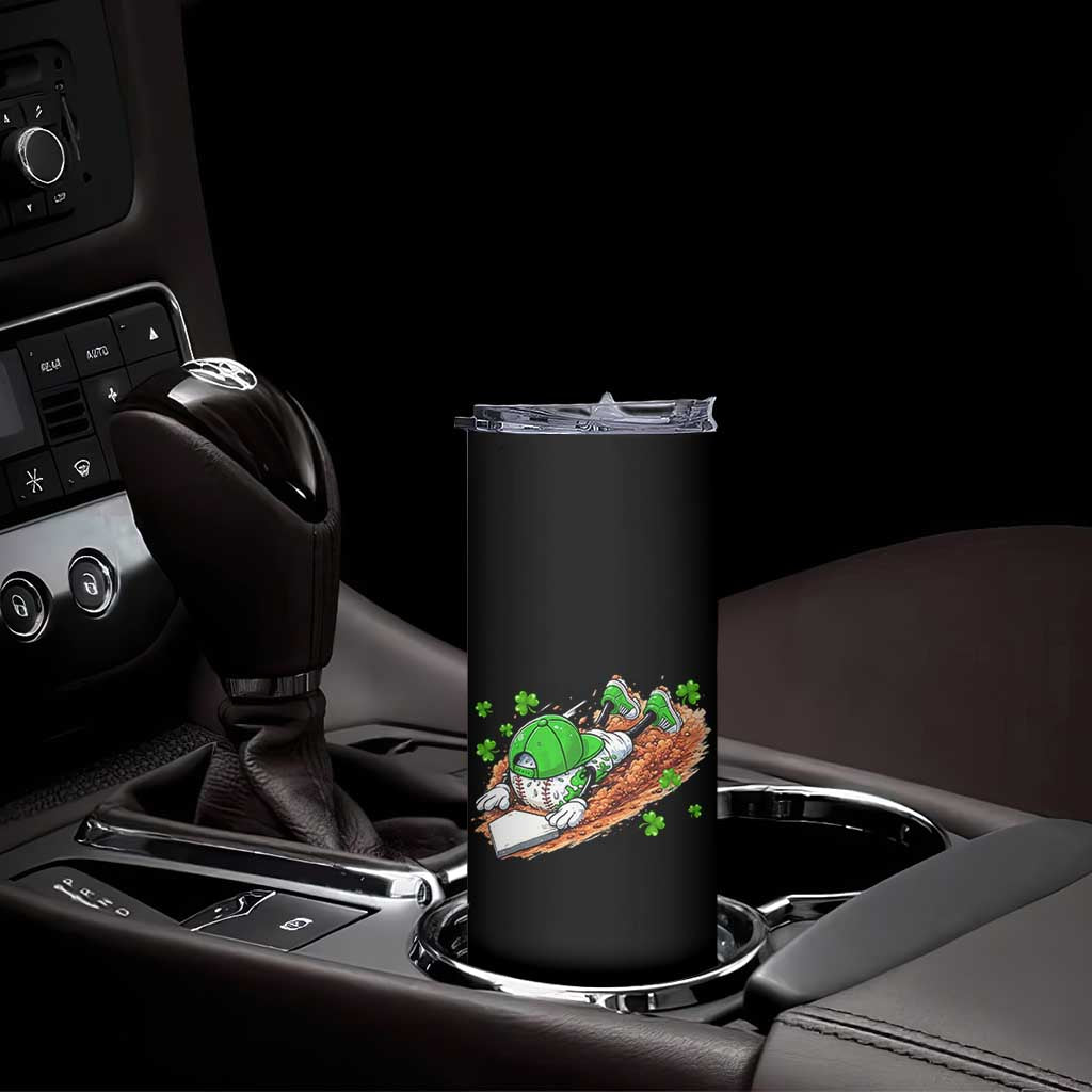 Funny Baseball St Patricks Day Home Plate Drip Skinny Tumbler