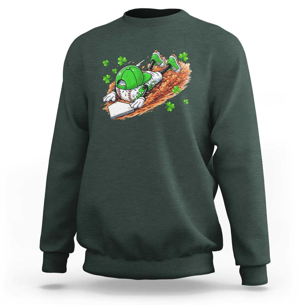 Funny Baseball St Patricks Day Home Plate Drip Sweatshirt