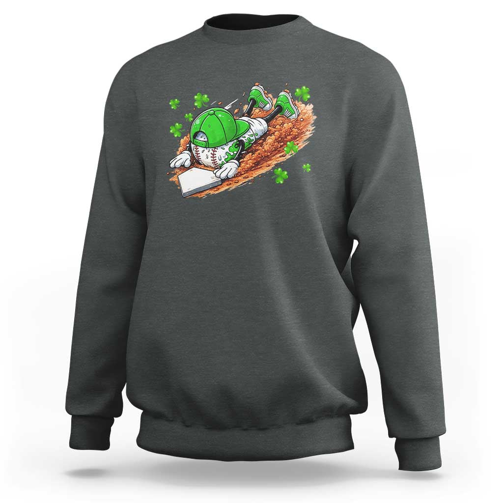 Funny Baseball St Patricks Day Home Plate Drip Sweatshirt