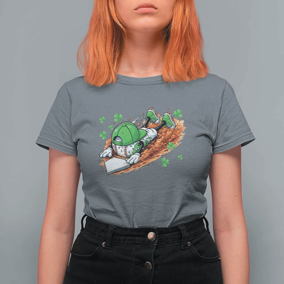 Funny Baseball St Patricks Day Home Plate Drip T Shirt For Women