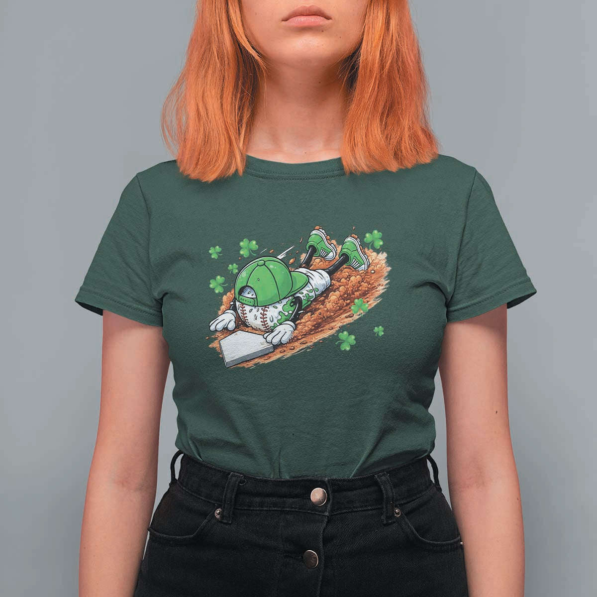 Funny Baseball St Patricks Day Home Plate Drip T Shirt For Women