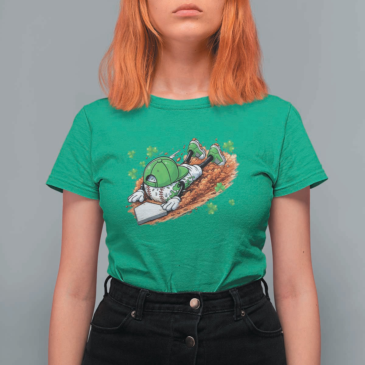Funny Baseball St Patricks Day Home Plate Drip T Shirt For Women