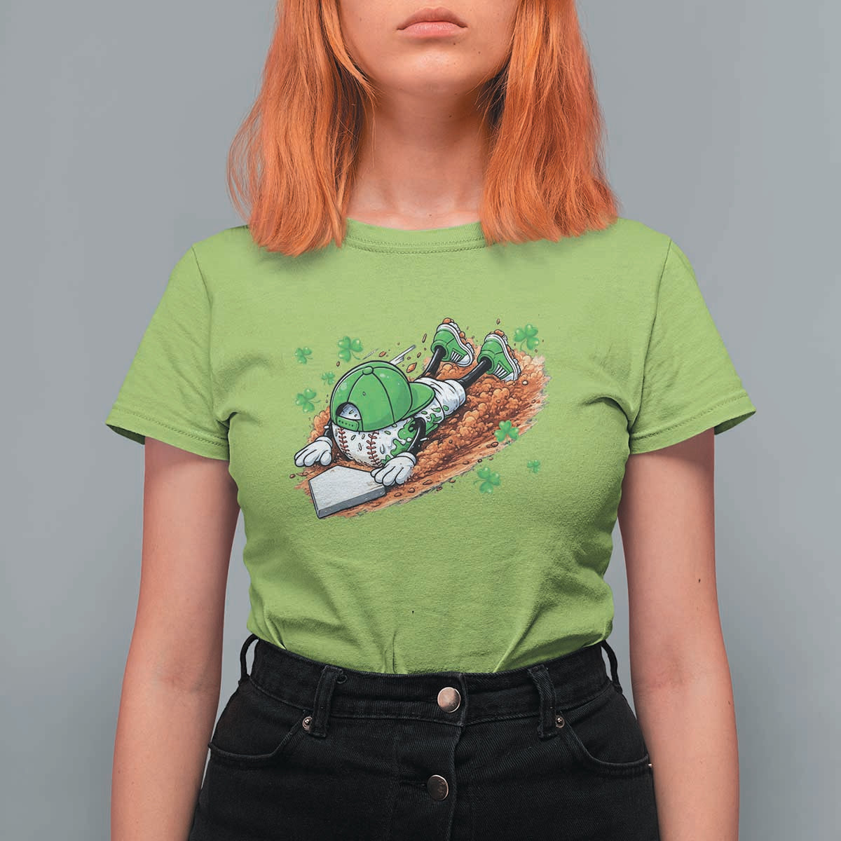 Funny Baseball St Patricks Day Home Plate Drip T Shirt For Women