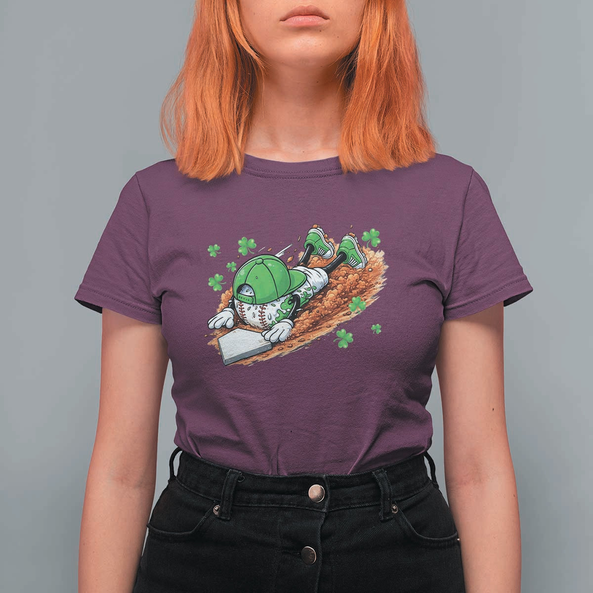 Funny Baseball St Patricks Day Home Plate Drip T Shirt For Women