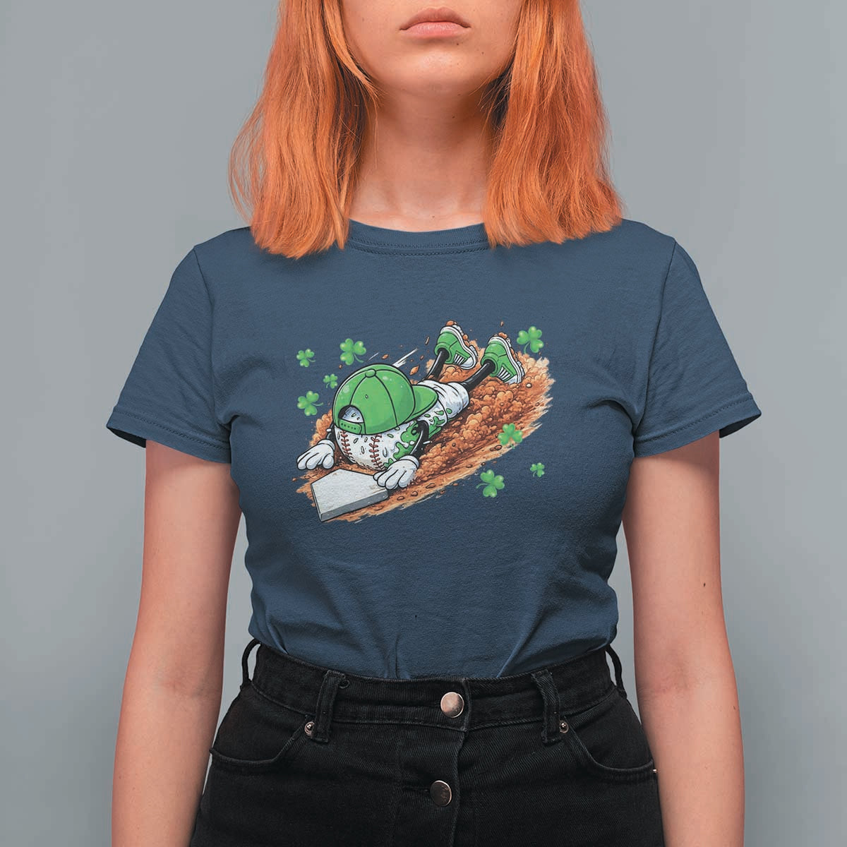 Funny Baseball St Patricks Day Home Plate Drip T Shirt For Women