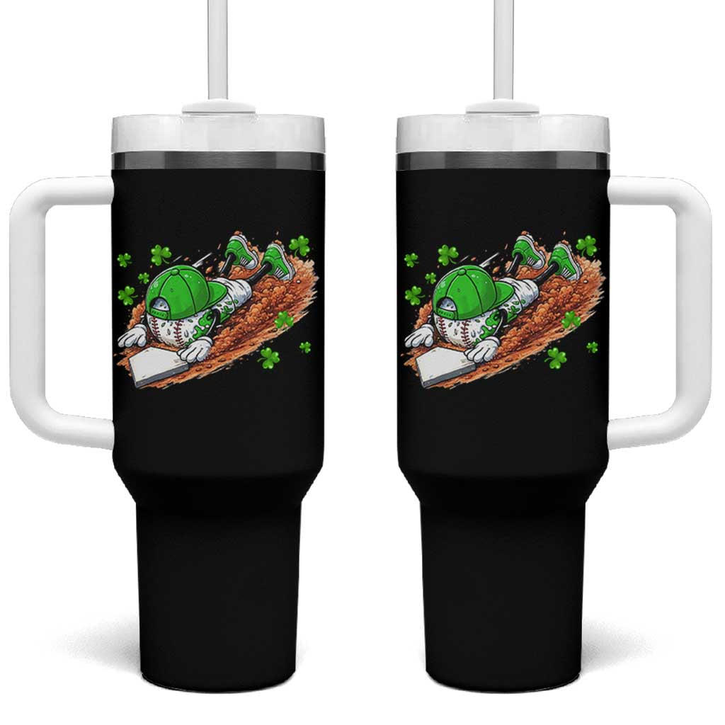 Funny Baseball St Patricks Day Home Plate Drip Tumbler With Handle