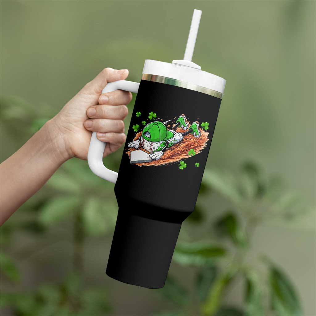 Funny Baseball St Patricks Day Home Plate Drip Tumbler With Handle