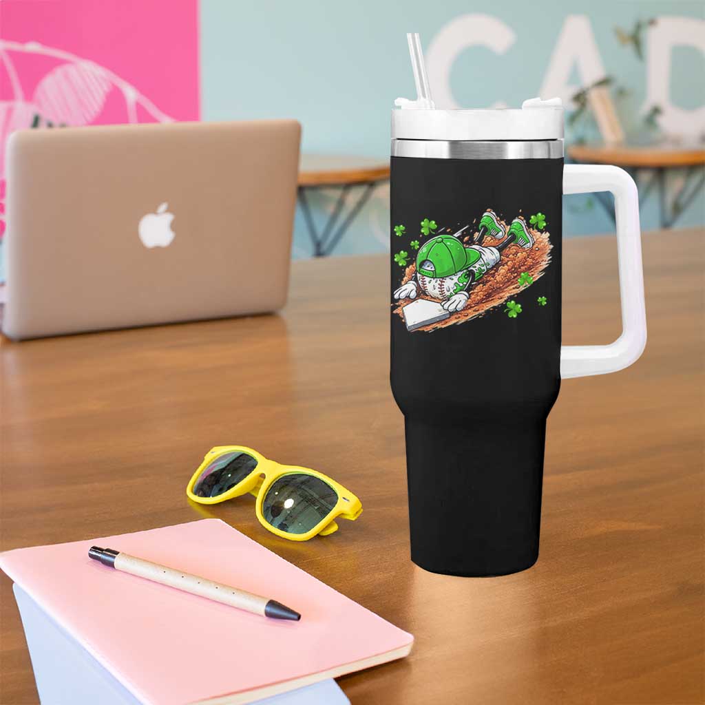 Funny Baseball St Patricks Day Home Plate Drip Tumbler With Handle