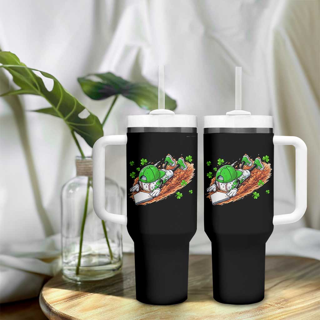 Funny Baseball St Patricks Day Home Plate Drip Tumbler With Handle
