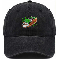 Funny Baseball St Patricks Day Home Plate Drip Washed Cotton Baseball Cap