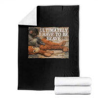 Ultimate I Have To Be Brave Punch The Monkey Throw Blanket Cute Baby Monkey Hugging Plush