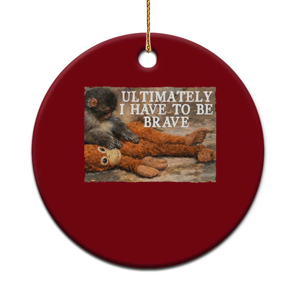 Ultimate I Have To Be Brave Punch The Monkey Ceramic Ornament Cute Baby Monkey Hugging Plush