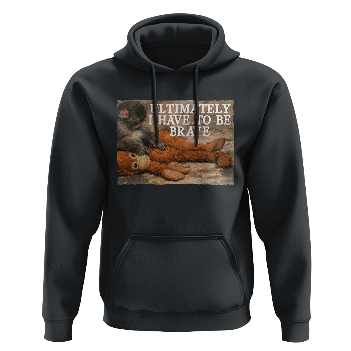 Ultimate I Have To Be Brave Punch The Monkey Hoodie Cute Baby Monkey Hugging Plush