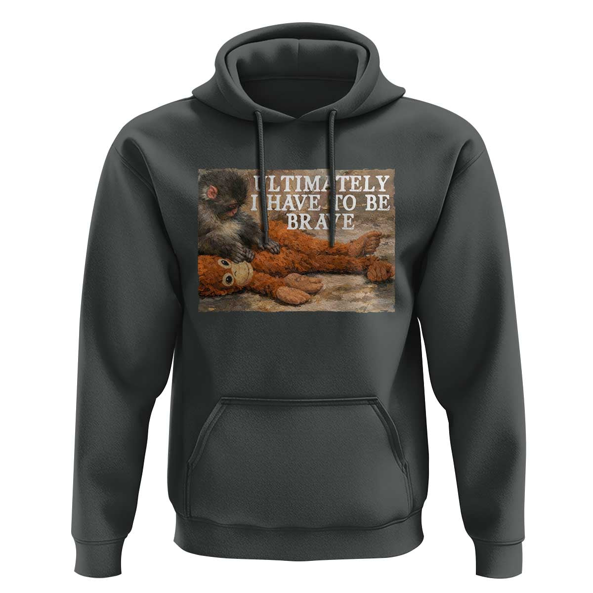Ultimate I Have To Be Brave Punch The Monkey Hoodie Cute Baby Monkey Hugging Plush