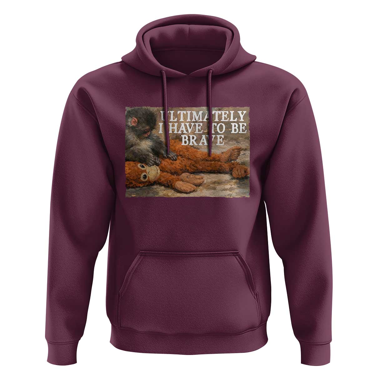 Ultimate I Have To Be Brave Punch The Monkey Hoodie Cute Baby Monkey Hugging Plush