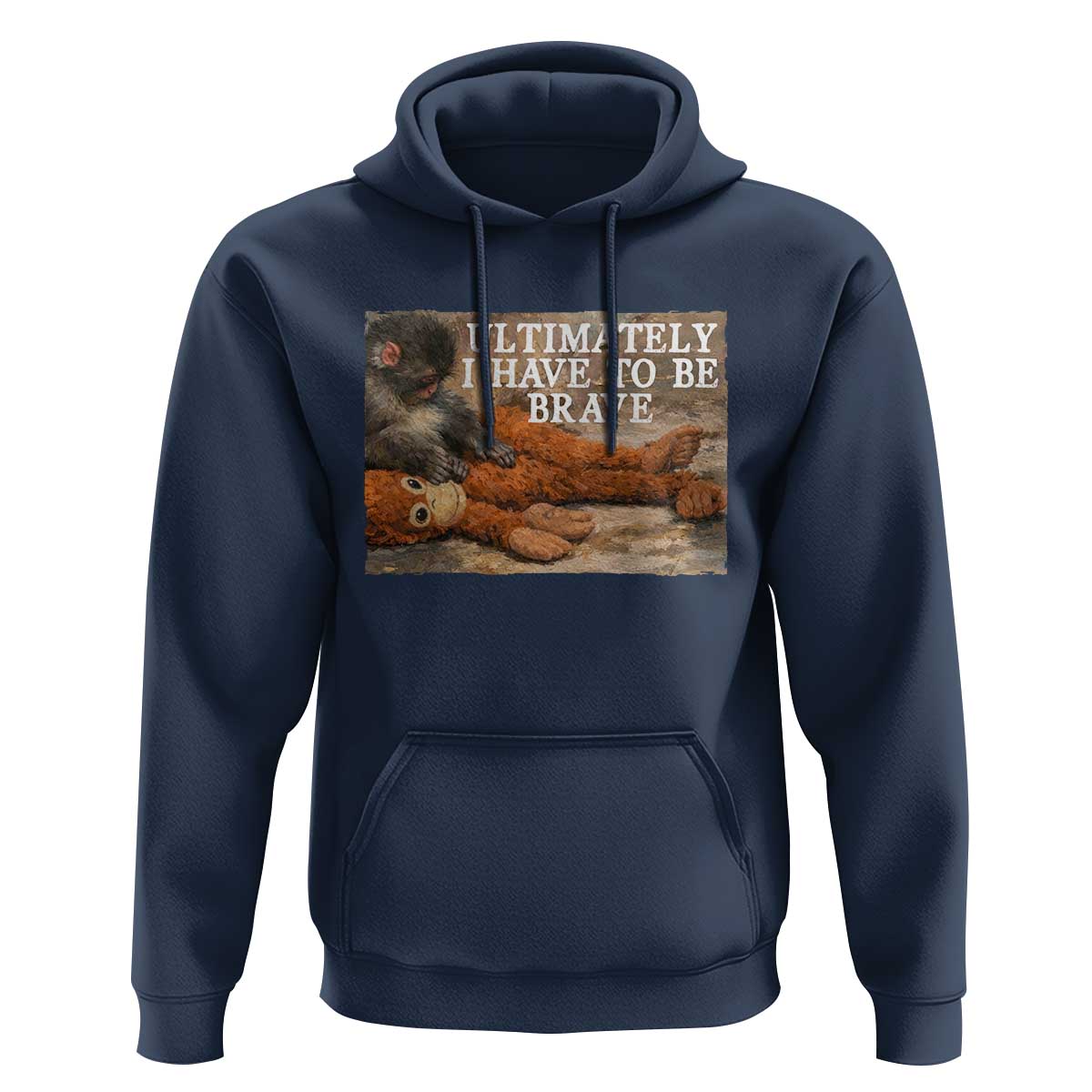 Ultimate I Have To Be Brave Punch The Monkey Hoodie Cute Baby Monkey Hugging Plush