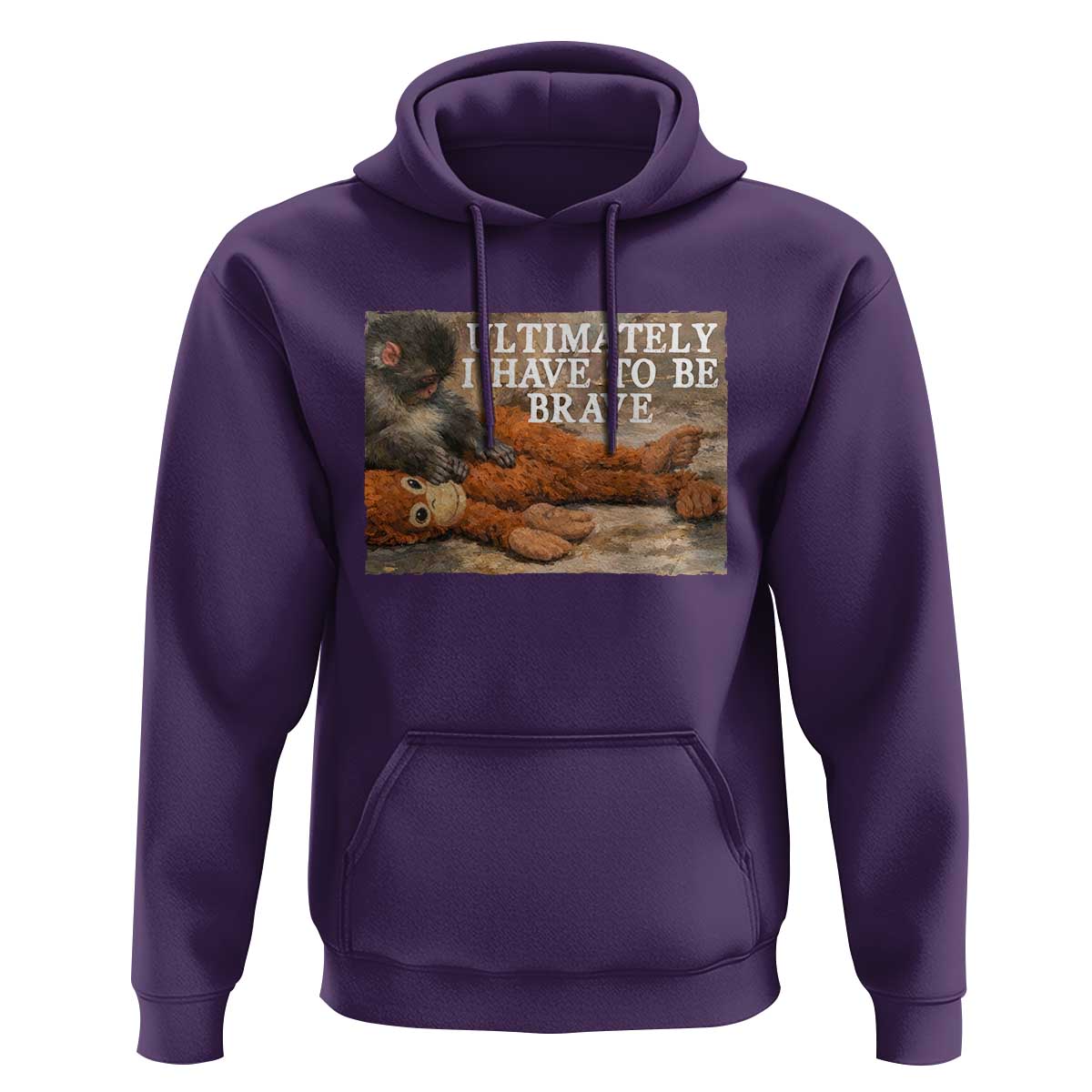 Ultimate I Have To Be Brave Punch The Monkey Hoodie Cute Baby Monkey Hugging Plush