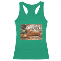 Ultimate I Have To Be Brave Punch The Monkey Racerback Tank Top Cute Baby Monkey Hugging Plush