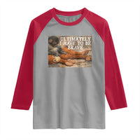 Ultimate I Have To Be Brave Punch The Monkey Raglan Shirt Cute Baby Monkey Hugging Plush