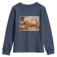 Ultimate I Have To Be Brave Punch The Monkey Youth Sweatshirt Cute Baby Monkey Hugging Plush