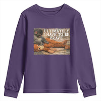 Ultimate I Have To Be Brave Punch The Monkey Youth Sweatshirt Cute Baby Monkey Hugging Plush