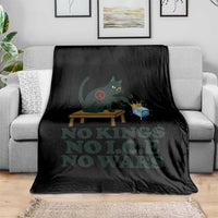 No Kings No Ice No Wars Cat Throw Blanket Funny Political Freedom Activist