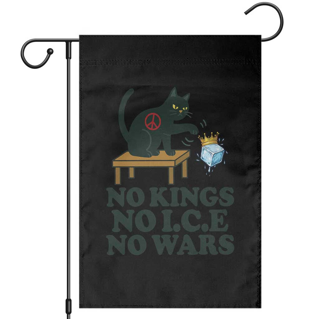 No Kings No Ice No Wars Cat Garden Flag Funny Political Freedom Activist