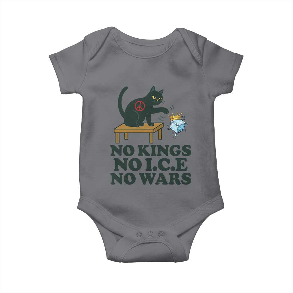 No Kings No Ice No Wars Cat Baby Onesie Funny Political Freedom Activist