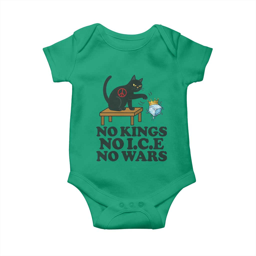 No Kings No Ice No Wars Cat Baby Onesie Funny Political Freedom Activist