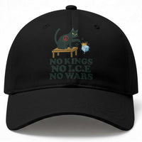 No Kings No Ice No Wars Cat Baseball Cap Funny Political Freedom Activist